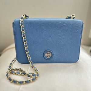 Tory Burch Blue Crossbody Bag with Chain Strap
